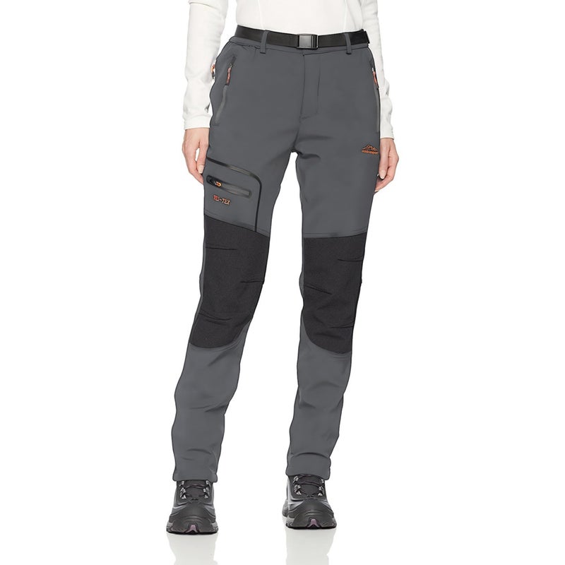 BenBoy Women's Outdoor Waterproof Windproof Fleece Slim Cargo Snow Ski Hiking Pants,Grey X-Large - Image 1